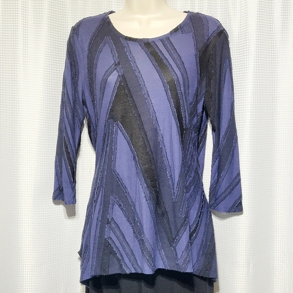 Simply Vera Blue Sharkbite Top (S) - Picture 1 of 6
